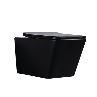 8cm Konut Kompakt Asma Tuvalet 2x4 Wall Square Hotel için Siyah Floş
