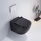 Porselen Tek Parça Dikişsiz Duvara Monte Uzatılmış Tuvalet Siyah Renk