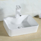 Porselen Tezgah Üstü Banyo Lavabosu 600mm Geniş Beyaz Dikdörtgen