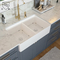 33 inç Undermount Çiftlik Evi Banyo Çift Lavabo Beyaz Büyük Seramik Mutfak