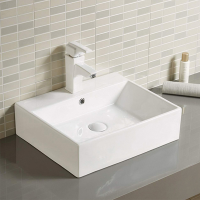 entegre kalıplanmış Tezgah Üstü banyo lavabosu 500 x 350mm kare gemi lavabosu