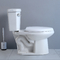 Uzatılmış Kompakt Ada Tuvalet 19 İnç Güçlü Punch Sifon Standart Yükseklik